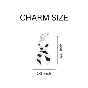 Big Heart Zebra Print Ribbon Key Chains - The Awareness Company