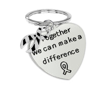 Load image into Gallery viewer, Big Heart Zebra Print Ribbon Key Chains