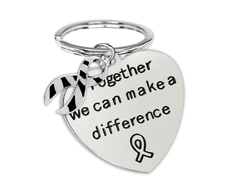 Big Heart Zebra Print Ribbon Key Chains