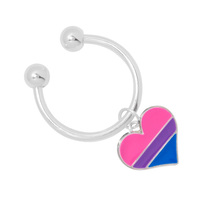 Load image into Gallery viewer, Bisexual Flag Heart Horseshoe Key Chains - The Awareness Company