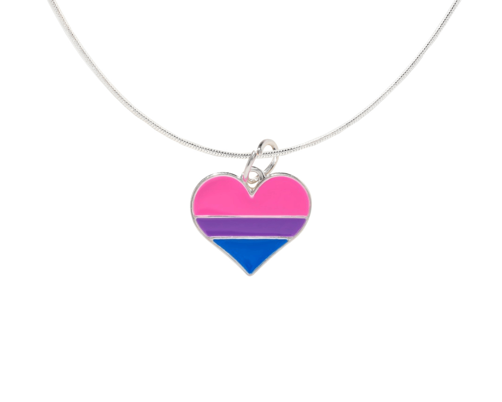 Bisexual Flag Heart Necklaces - The Awareness Company