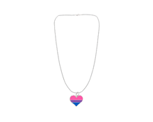 Load image into Gallery viewer, Bisexual Flag Heart Necklaces - The Awareness Company