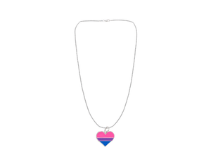 Bisexual Flag Heart Necklaces - The Awareness Company