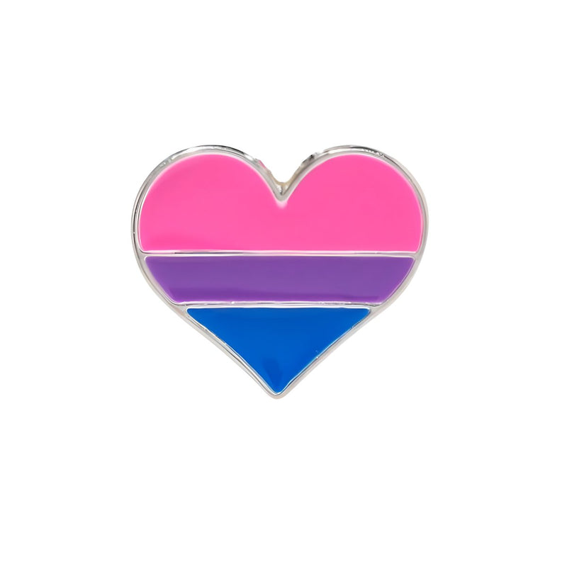Bisexual Flag Heart Shaped Pins