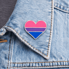 Load image into Gallery viewer, Bisexual Flag Heart Shaped Pins - The Awareness Company
