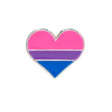 Load image into Gallery viewer, Bisexual Flag Heart Shaped Pins - The Awareness Company