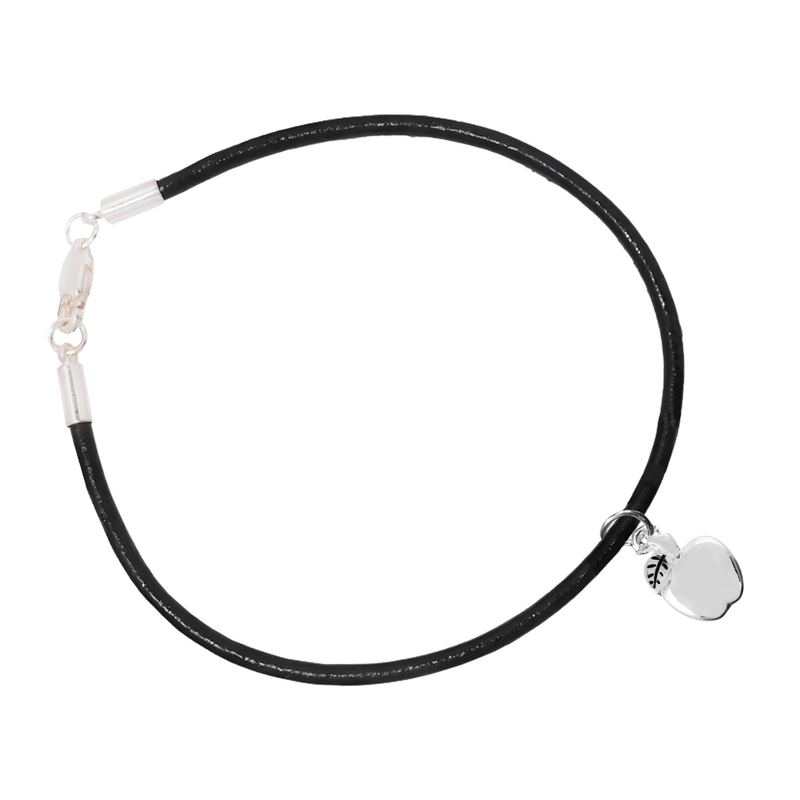 Black Cord Apple Charm Bracelets - The Awareness Company
