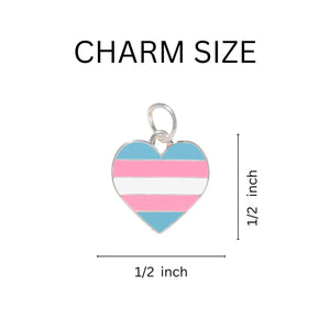 Transgender Heart Flag Black Cord Bracelets