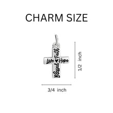 Load image into Gallery viewer, Blessed, Hope, Faith, and Love Cross Black Cord Leather Bracelet - The Awareness Company