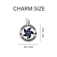 Load image into Gallery viewer, Blue Pinwheel Charm Child Abuse Prevention Split Style Key Chains - The Awareness Company