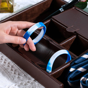 Blue & White Silicone Bracelets (Child Size) - The Awareness Company