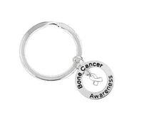 Load image into Gallery viewer, Bone Cancer Awareness Circle Charm Split Style Key Chains - The Awareness Company