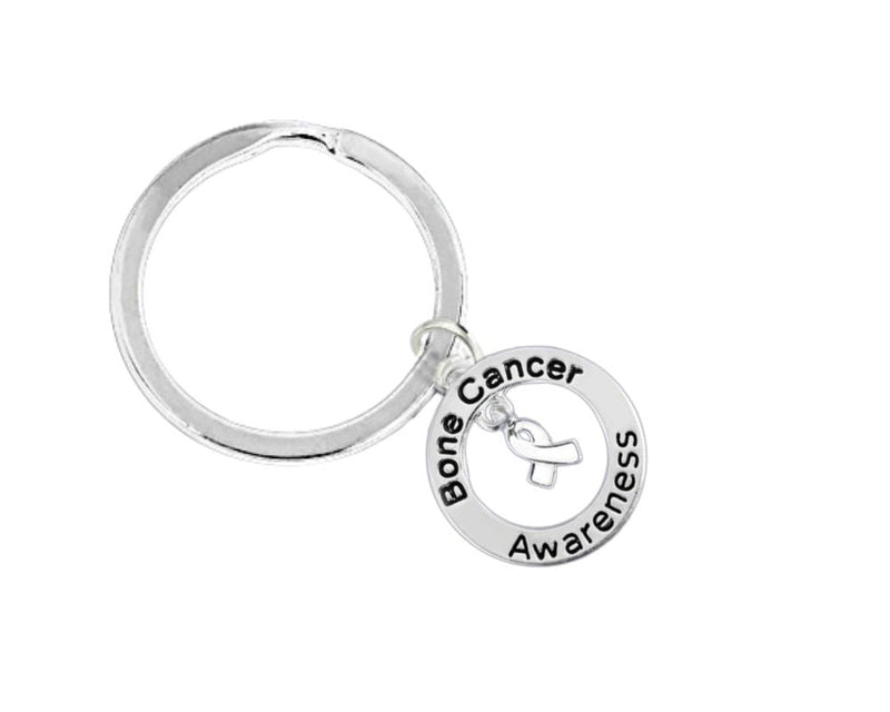 Bone Cancer Awareness Circle Charm Split Style Key Chains - The Awareness Company