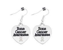 Load image into Gallery viewer, Bone Cancer Awareness Heart Charm Hanging Earrings - The Awareness Company