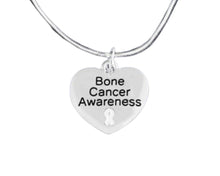 Load image into Gallery viewer, Bone Cancer Awareness Heart Charm Necklaces - The Awareness Company