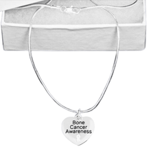 Load image into Gallery viewer, Bone Cancer Awareness Heart Charm Necklaces - The Awareness Company