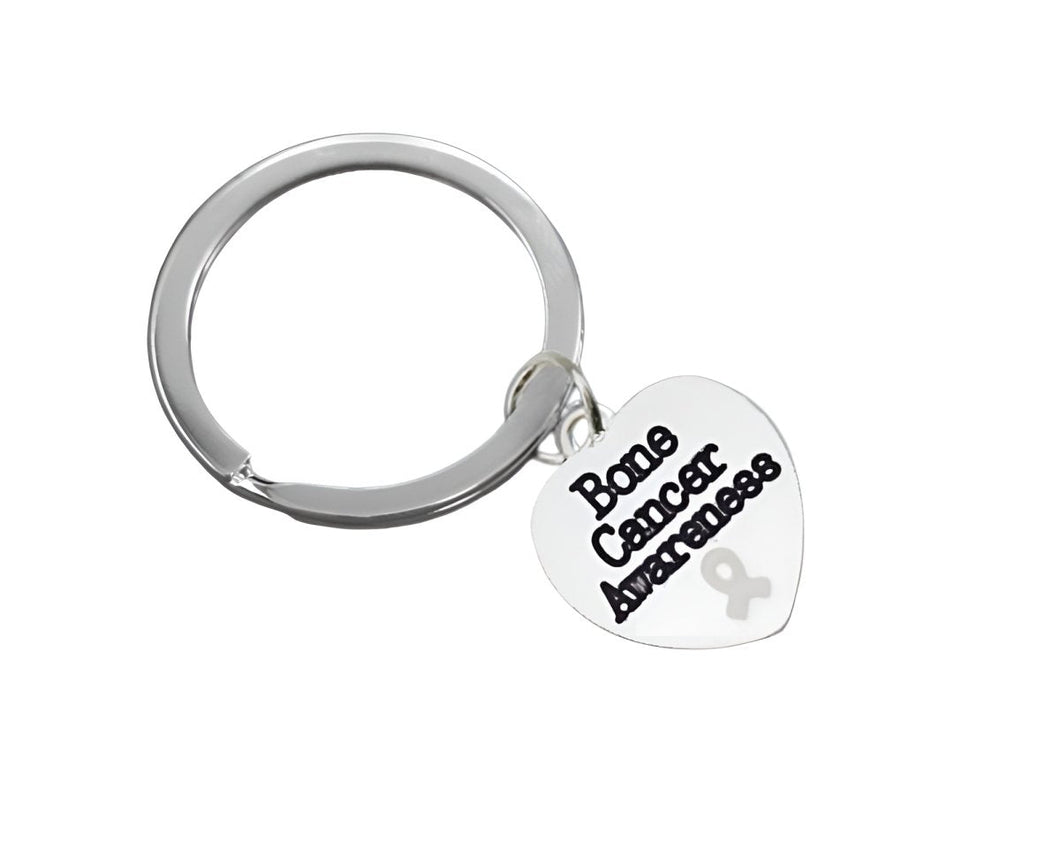 Bone Cancer Awareness Heart Charm Split Style Key Chains - The Awareness Company