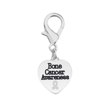 Load image into Gallery viewer, Bone Cancer Awareness Heart Hanging Charms - The Awareness Company