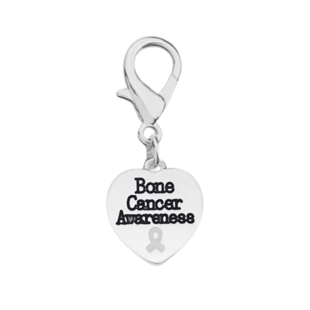 Bone Cancer Awareness Heart Hanging Charms - The Awareness Company