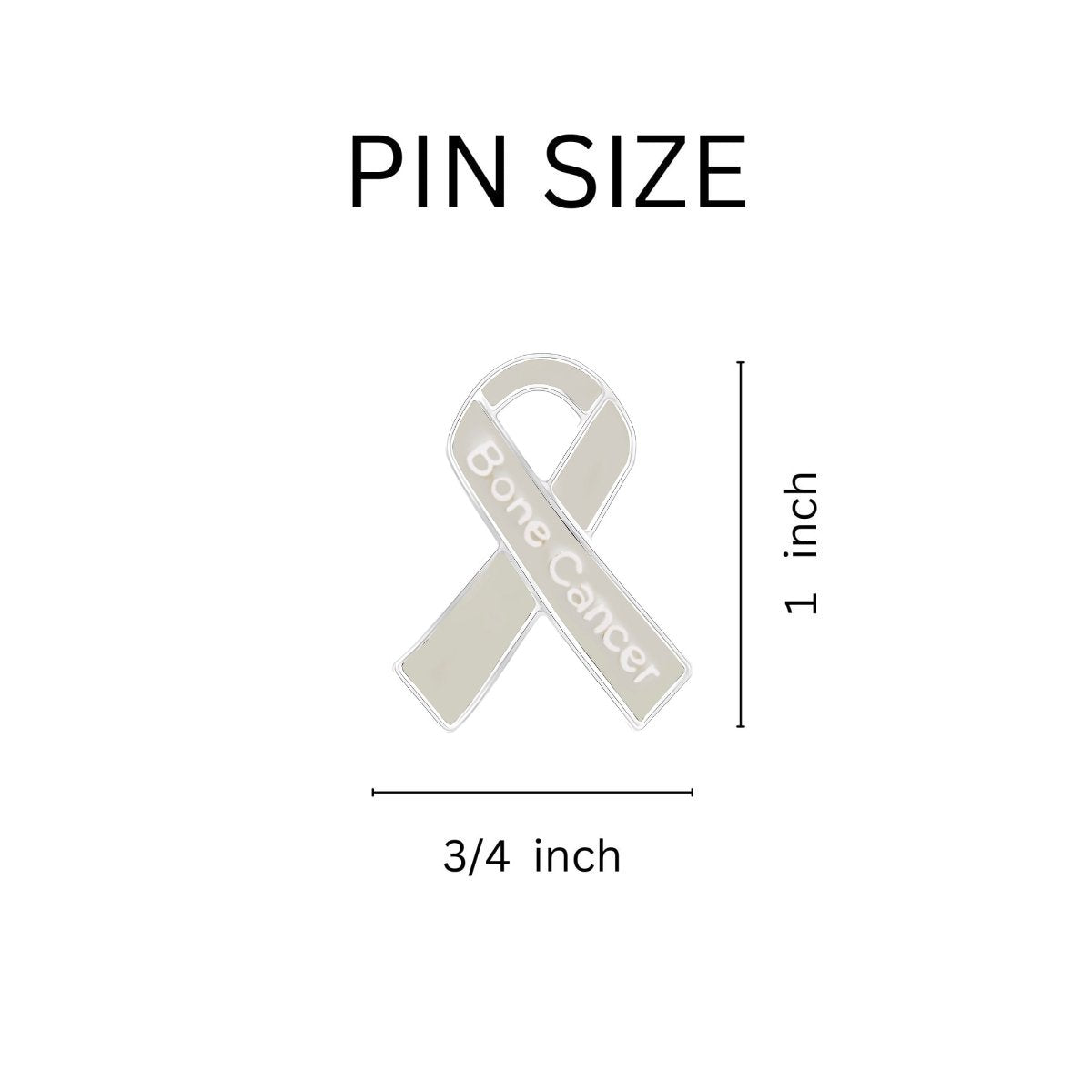 Bulk Bone Cancer White Ribbon Pins – The Awareness Company