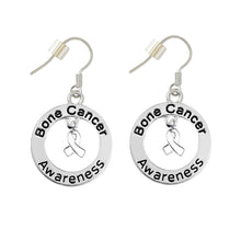 Load image into Gallery viewer, Bone Cancer Awareness Round Charm Hanging Earrings - The Awareness Company