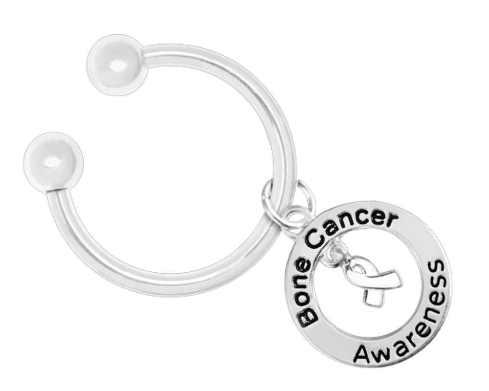 Bone Cancer Awareness Round Charm Key Chains - The Awareness Company