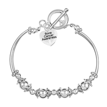 Load image into Gallery viewer, Bone Cancer Heart Awareness Partial Beaded Charm Bracelets - The Awareness Company