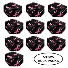 Load image into Gallery viewer, Bulk Pack Breast Cancer Awareness Ribbon Scarves in Black - The Awareness Company