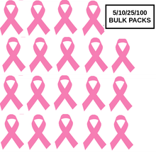 Load image into Gallery viewer, Bulk Pack Small Breast Cancer Ribbon Decals - The Awareness Company