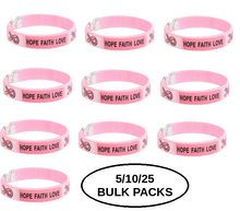 Load image into Gallery viewer, Bulk Pack Breast Cancer Awareness Bangle Bracelets - The Awareness Company