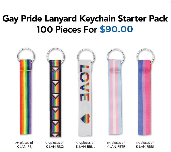 Gay Pride Lanyard Style Keychain Bundle (80 Pieces) - The Awareness Company