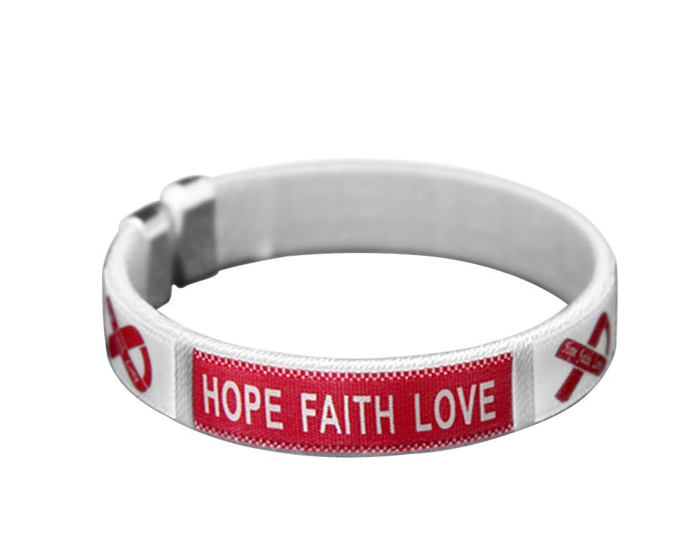 Burgundy Ribbon Bangle Bracelets (Small/Child Size) - The Awareness Company