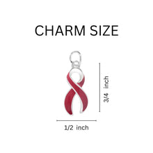 Load image into Gallery viewer, Burgundy Ribbon Partial Beaded Charm Bracelets - The Awareness Company