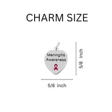 Load image into Gallery viewer, Burgundy Ribbon Rope Style Bracelet – Meningitis Awareness Heart Necklace - The Awareness Company