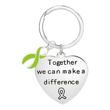 Load image into Gallery viewer, Lime Green Ribbon Keychains for Lyme Disease Awareness