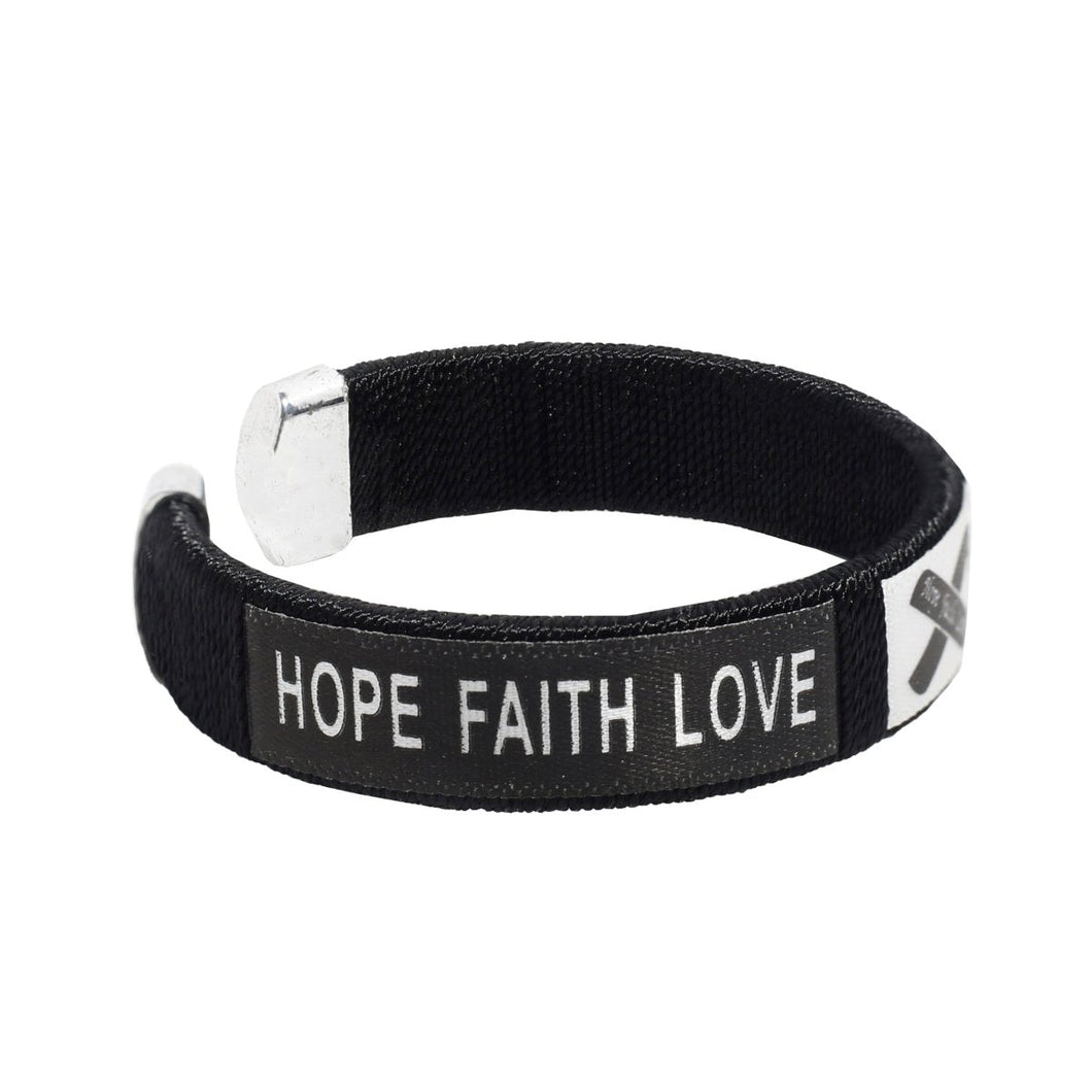 Child Sized Black Ribbon Bangle Bracelets - The Awareness Company