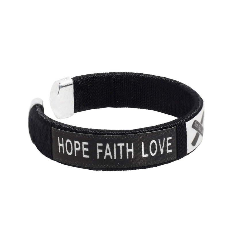Child Sized Black Ribbon Bangle Bracelets - The Awareness Company