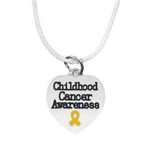 Load image into Gallery viewer, Childhood Cancer Awareness Heart Charm Necklaces - The Awareness Company