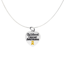 Load image into Gallery viewer, Childhood Cancer Awareness Heart Charm Necklaces - The Awareness Company