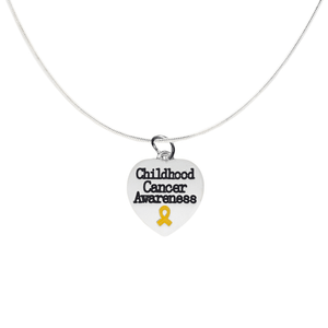 Childhood Cancer Awareness Heart Charm Necklaces - The Awareness Company