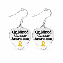 Load image into Gallery viewer, Childhood Cancer Awareness Heart Earrings - The Awareness Company
