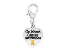 Load image into Gallery viewer, Childhood Cancer Awareness Heart Hanging Charms - The Awareness Company