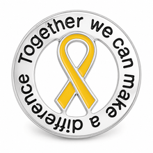 Load image into Gallery viewer, Circle Gold Ribbon Difference Childhood Cancer Awareness Pins - The Awareness Company