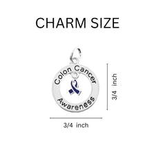 Load image into Gallery viewer, Colon Cancer Awareness Dark Blue Ribbon Keychains - The Awareness Company