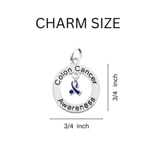 Colon Cancer Awareness Dark Blue Ribbon Keychains - The Awareness Company