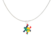 Load image into Gallery viewer, Colored Puzzle Piece Autism Awareness Necklaces - The Awareness Company