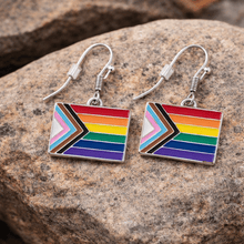 Load image into Gallery viewer, Daniel Quasar Flag Hanging Earrings - The Awareness Company