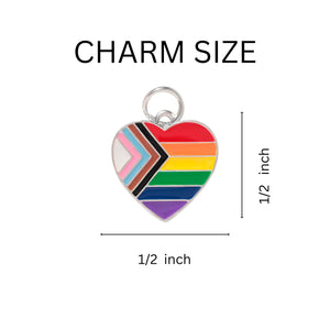 Daniel Quasar Heart Flag Charm on Black Cord Necklaces - The Awareness Company