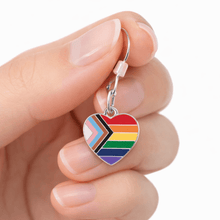 Load image into Gallery viewer, Daniel Quasar Heart Flag Hanging Earrings - The Awareness Company