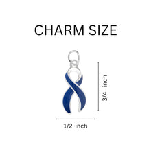 Load image into Gallery viewer, Dark Blue Ribbon Awareness Hanging Earrings - The Awareness Company